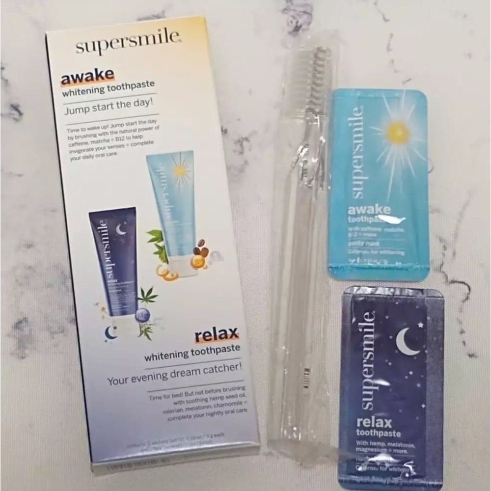 🆓🌟FREE W/$25 BUNDLE🌟🆓 SUPERSMILE Toothpaste Trial Size and Toothbrush Bundle